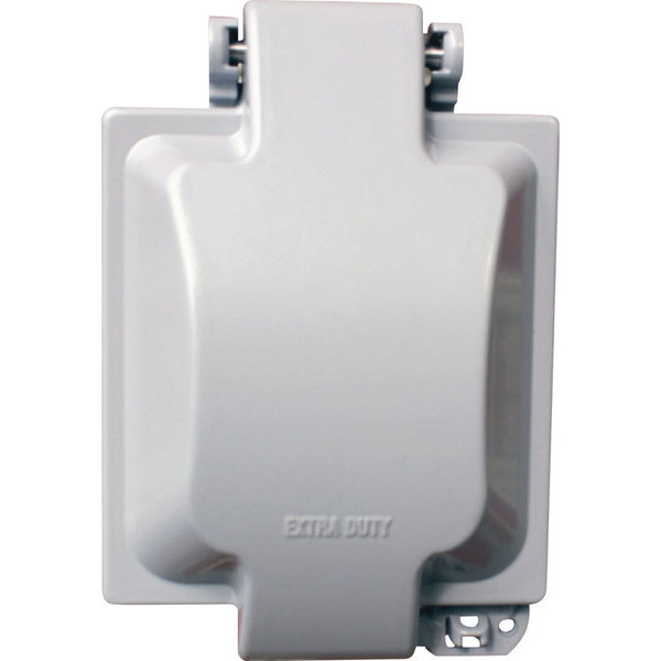 Sigma Electric Electrical Box Cover, 2 Gang, Metal Die-Cast, GFCI, Duplex and Round Receptacle 14437